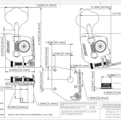 Hipshot BT2 Bass Xtender Bass Side Clover Key Nickel image 5