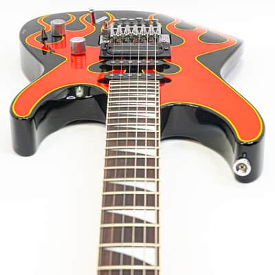 1996 Jackson DK2 Pro Dinky Electric Guitar – Hot Rod Flames, Floyd Rose, Gigbag image 10