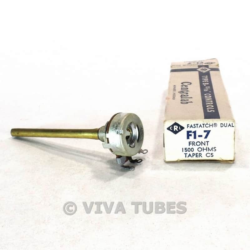 NOS NIB Vintage Centralab F1-7 Front Fastach Dual Potentiometer 1500 1.5K ohm image 1