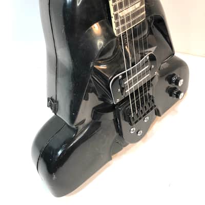 Electric Guitar Made Out Of A Vintage Star Wars Darth Vader Action Figure Case The Vadercaster 2022 Black plastic image 4