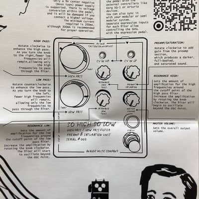 Analog Music Company SHSL So High So Low Preamp + Filter Pedal (White) image 6