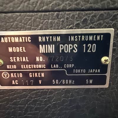 Korg Minipops SR-120 Analog Drum Machine 1970s - Black image 3