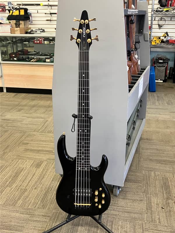 Carvin LB-76F Fretless Six String Bass LB76 - Piano Black image 1