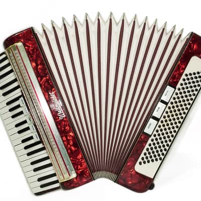 Weltmeister Accordion 120 Bass, German Keyboard Piano Accordian, New Straps and Soft Bag, 2737 image 2
