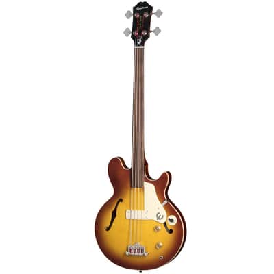 Epiphone Jack Casady Fretless Bass w/ Gig Bag - Aged Royal Tan image 2