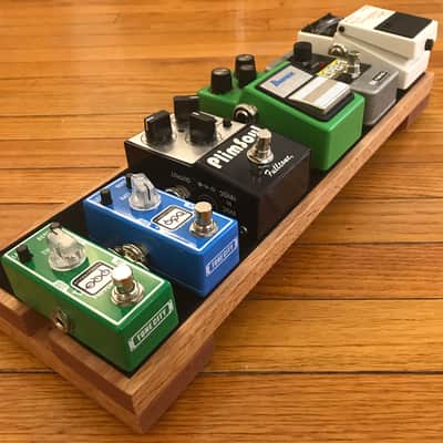 Wood Guitar Pedal Board. 18x6" Red Oak Mini Effects Pedalboard. image 7