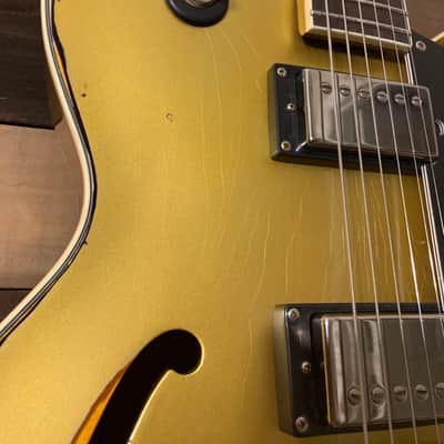 Gibson Epiphone ES 175 Premium Relic Hollow Body Jazz Box Gibson Gold Top Gold Nitro Repaint image 6
