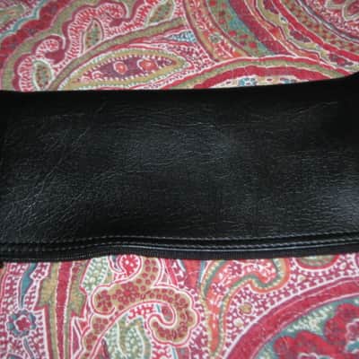 lightly used very clean 1980s Shure microphone pouch, outer areas are black vinyl with a very light reptile texture/appearance & one area has a red & silver graphic / inside is black / black zipper (NO microphone) 10 inches W, 4 & 1/2 inches H image 24