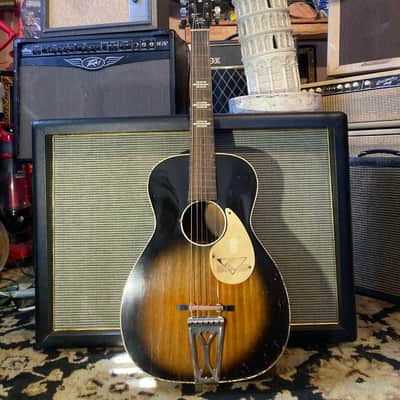 Stella Vintage Small Body Acoustic Blues Box 1940s 1950s - Vintage Sunburst image 3