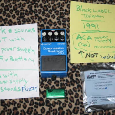 used Boss CS3 Compression Sustainer (1991) Black Label TAIWAN + battery & strings, CS-3 (NO: box/pw) image 1