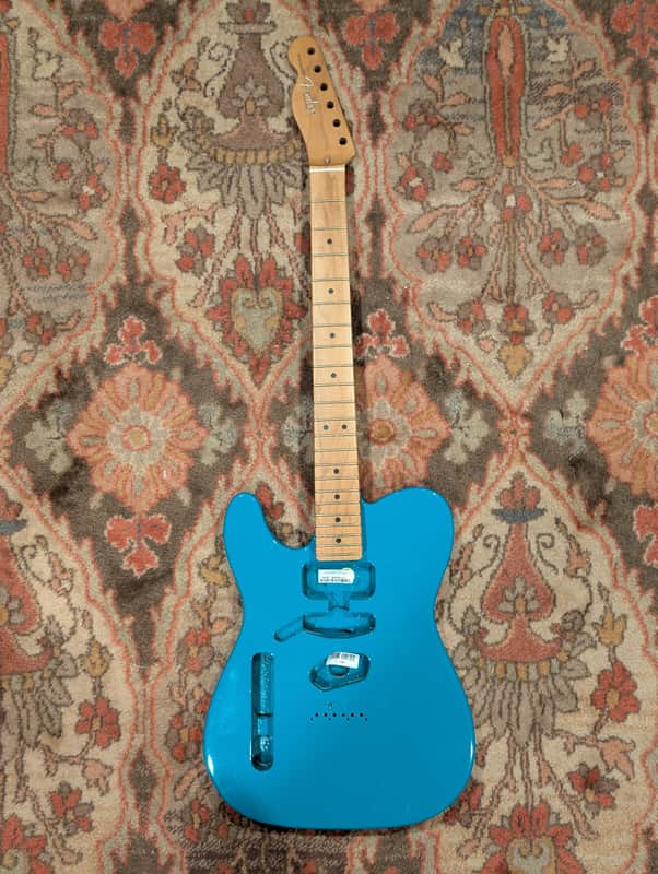Left handed Fender American Professional ii Telecaster body with mod shop roasted maple neck 2023 electric guitar husk - Miami blue