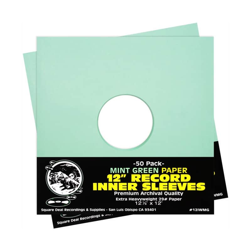 (100) 12" PREMIUM 29# MINT GREEN Paper Vinyl LP Record Album Inner Sleeves ARCHIVAL image 1
