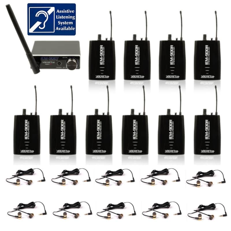 VOCOPRO IEM-900-PACK10 Live Choir, Church, Theater Assisted Listening Monitor System image 1
