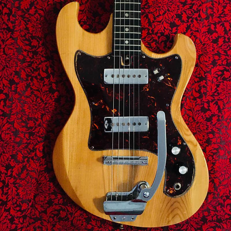 Teisco Vintage Teisco & Harmony Electric Natural Tortoise Vibrato (w/ Case) image 1