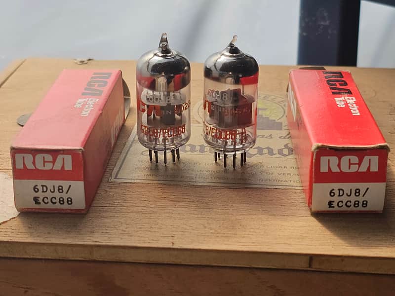 Matched Pair RCA 6DJ8 / ECC88 Vacuum Tubes NOS NIB Made in UK Vintage Audio image 1