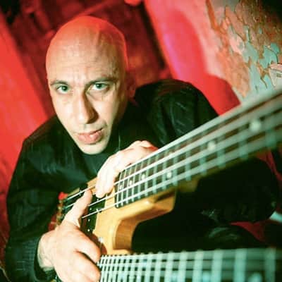 Doug Henderson Custom  Double Neck built for and extensively used by Elliott Sharp Solid Body Electric Guitar (1991), black gig bag case. image 10