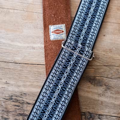 Vintage Blue 60s/70s Hippie Guitar Strap / Real Suede Backing / Handmade in the UK image 4