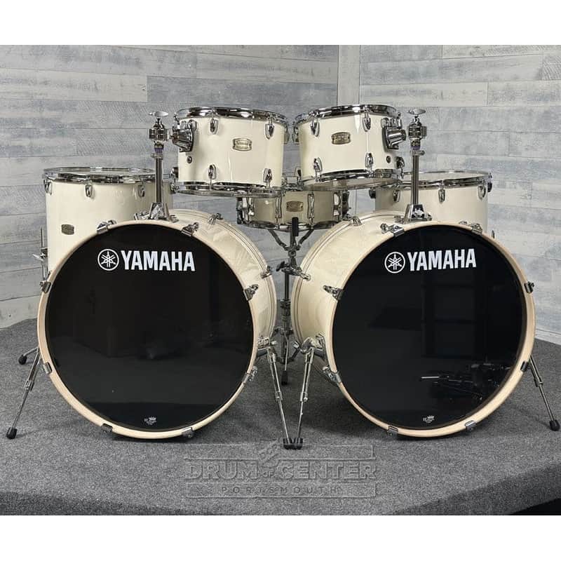 Yamaha Stage Custom Birch 7pc Drum Set (24" Double Bass) Classic White image 1
