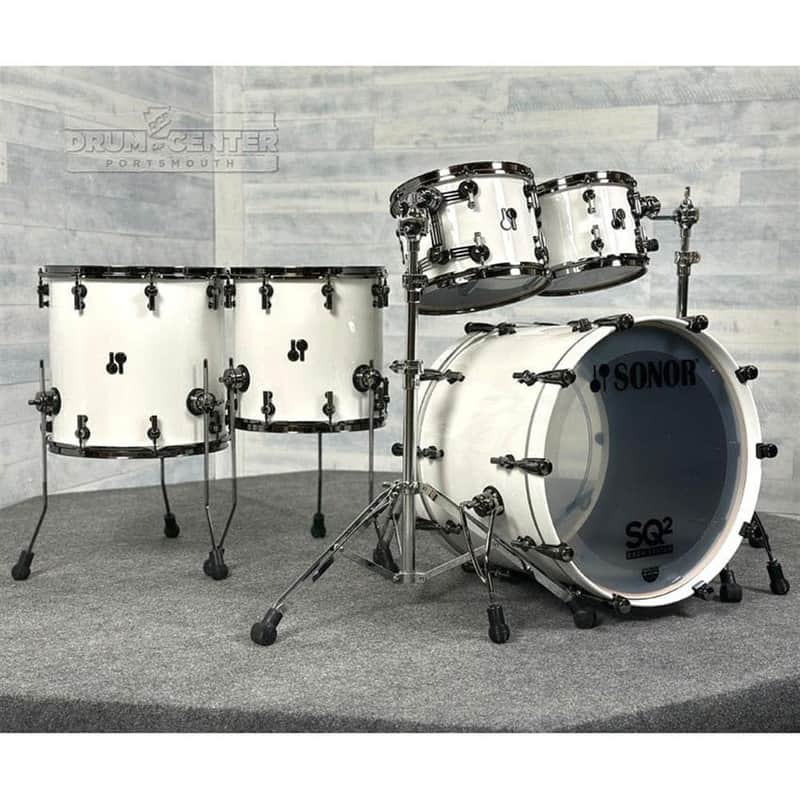 Sonor SQ2 Beech 5pc Drum Set Solid White Gloss image 1