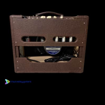 Victoria Vicky Verb Brown Ostrich 5 to 20 Watts-6v6 (NOS Tubes)-Custom Order-6l6-KT66-EL34 Multiple Interchangeable Tube Options-Accutronics Reverb image 2