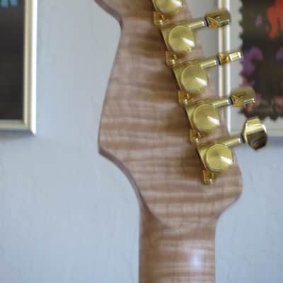 420 Guitars Strat Style  Natural Maple Burl image 10