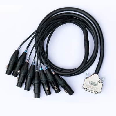 Mogami Multicore DB25 D-Sub Analog Tascam Loom Black to Neutrik NC3FXX XLR Female 1 Meter Long image 5