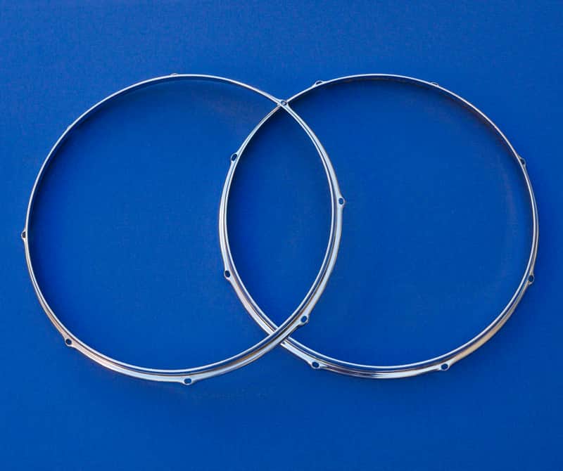 Slingerland Chrome Over Steel 16" Hoops 8 Holes Niles Vintage image 1