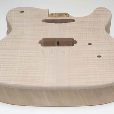 Shepard Custom Guitars Custom Telecaster Body Semi-hollow Backroute F Hole Optional Curly Maple Top On 1pc Mahogany 2026 - Unfinished image 6