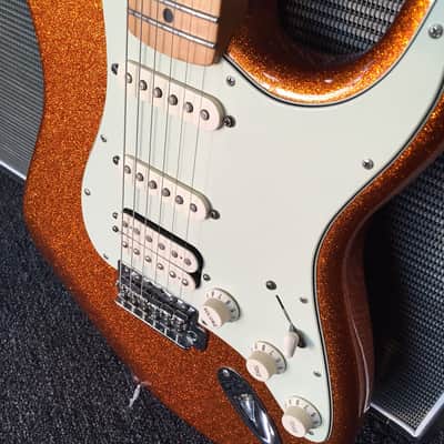 Fender Standard Stratocaster Orange Sparkle Electric Guitar - Super Clean image 4