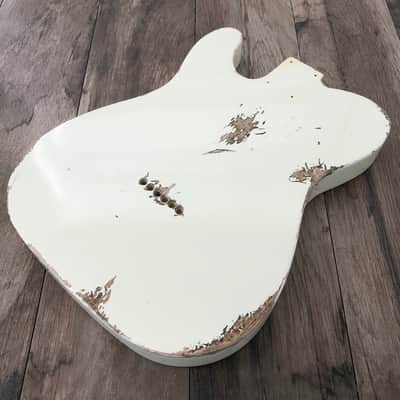 FRANCHIN Mars guitar body Relic Aged Vintage White 100% Nitro Lacquer Cracks TV Jones Pickups Alder T-Style Made in Italy - Stock piece #22920526 image 12