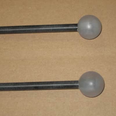 one pair new old stock Gambal GPL(UG13GPLXX) Percussive Keyboard Mallets (for xylophones and glockenspiels), 1 inch Clear (but cloudy) Hard Nylon Ball Heads with Black Synthetic Shafts, with original packaging - from 1990s - early 2000s image 15