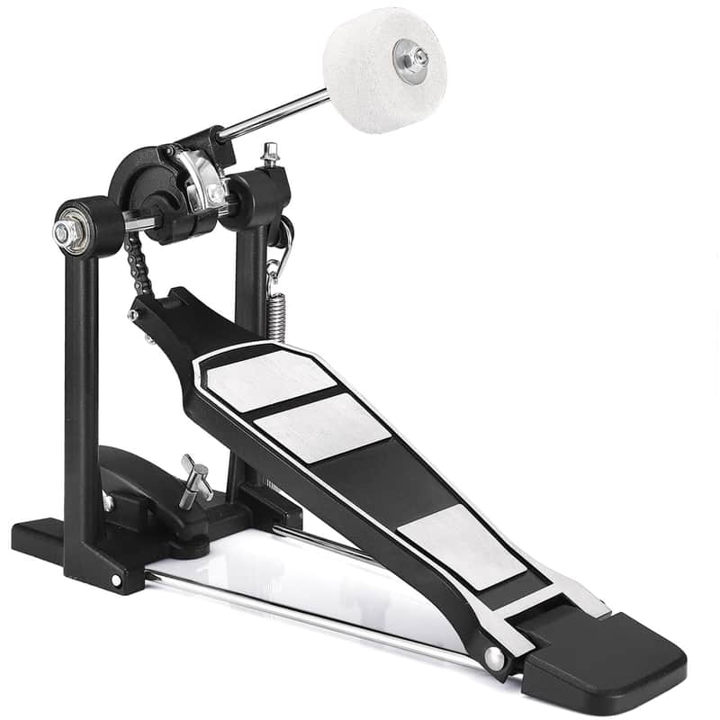Single Kick Bass Drum Pedal, Kick Drum Pedal Come With Classic Felt Beater Stick & Key For Foot Percussion Set Instrument, Single-Chain Heavy-Duty For Beginner & Pro Drummers image 1