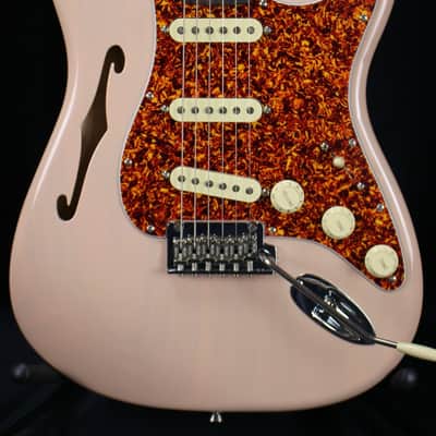 Fender Limited American Professional II Stratocaster Thinline Electric Guitar Transparent Shell Pink w/Case 7lbs 15oz image 11