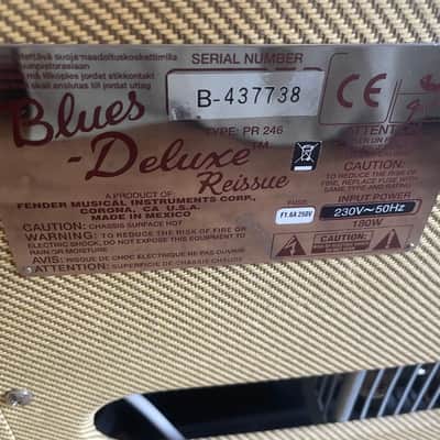 Fender Blues Deluxe Reissue 2-Channel 40-Watt 1x12" Guitar Combo 2005 - Present - Tweed image 4