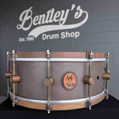 A&F Drum Co. Raw Copper 5.75x14 Snare Drum (Store Demo) image 1