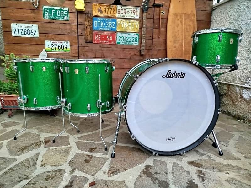 LUDWIG Classic Maple Zep Set 2018, Green Sparkle. image 1
