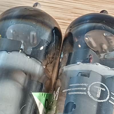 Extremely rare 50's TUNGSRAM el84 6bq DISC FOIL GETTER matched pair WELDED PLATE great Mullard alternative for Vox ac30 Marshall Orange image 10