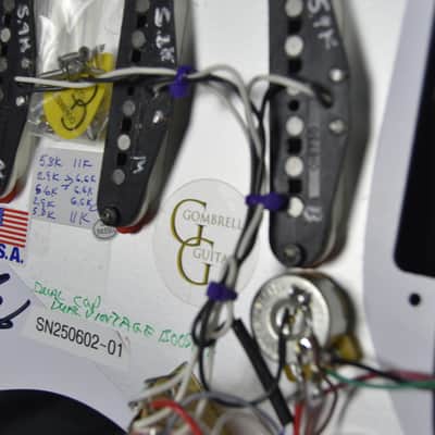 "WHITE KNIGHT" Fender Classic 50's Loaded Stratocaster Pickguard Hot Wired Dual Vintage Booster and Dual Cap image 11