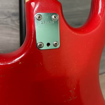 1965 Magnatone Tornado X-15 Red Sparkle Electric Guitar with Hard Case #2687 image 19