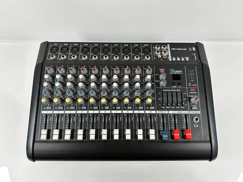 DSP PMX-1002D-USB Mixer 8 Channel Powered Mixer | Reverb