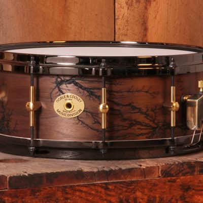 Noble & Cooley *Pre-Order* Solid Shell Classic 7x14" Walnut Snare Drum Fractal Pattern Custom Finish w/Brass Tension Rods | Made in the USA | Special Order | Authorized Dealer image 1