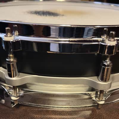 PEARL DRUMS  3-1/2” x14” Free Floating Steel Shell  Piccolo Snare Model number SL-8114P 1997 - Black image 11