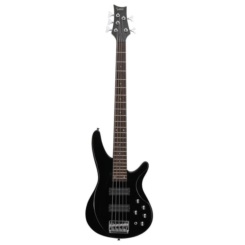 New Glarry 44" Electric Bass Guitar 5 Strings H-H Pickup Right Handed With Carry Bag image 1