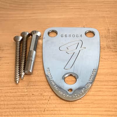 Fender Stratocaster 1975 3 Bolt Neck Plate W/Screws image 1