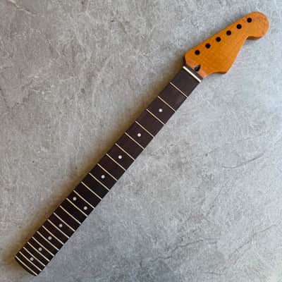 Strat Guitar Neck Roasted Lion Flame Rosewood fretboard – 22-Fret, Satin Finish, 12" Radius image 2