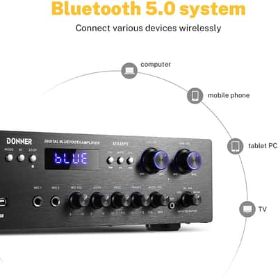 Donner Bluetooth 5.0 Stereo Audio Amplifier Receiver Home-MAMP5 image 2