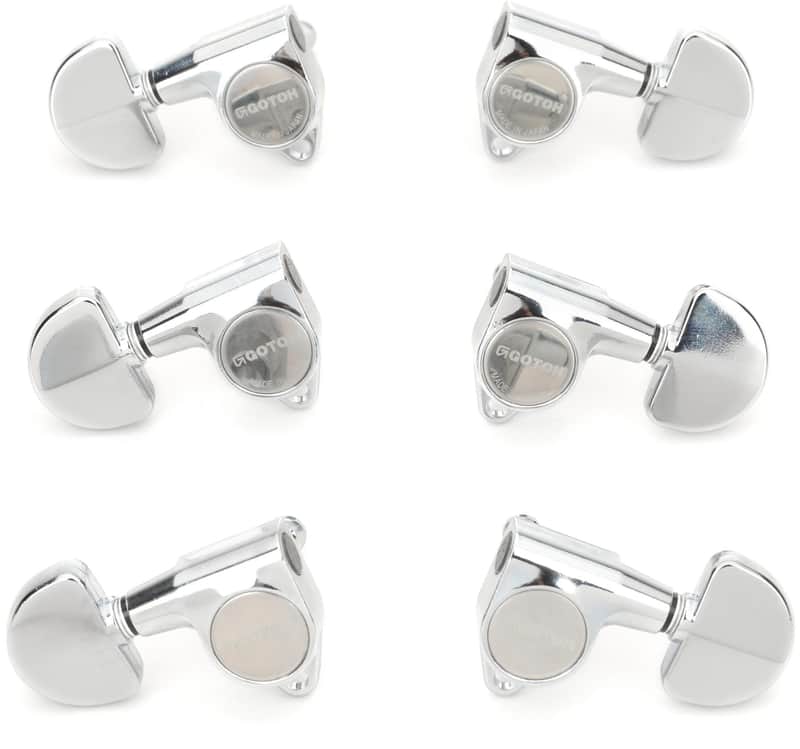 Gotoh SG301-20 Tuners - 3+3 Chrome  Kidney Buttons image 1
