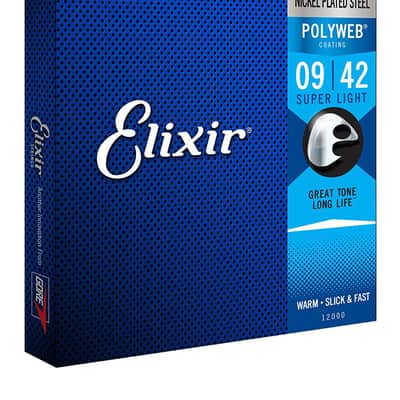 Electric Guitar Strings Elixir 12000 Polyweb 9-42 Super Light 100% Genuine image 1