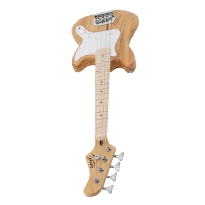 Glarry 4 String 30in SHORT SCALE Thin Body GB Electric Bass Guitar with Bag Strap Connector Wrench Tool 2020s - Burlywood image 3