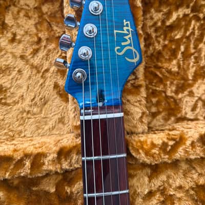 Suhr Modern Carve Top 2014 Reload Collection Flamed Blue Aqua Cocobolo Neck **Stunning!** image 5
